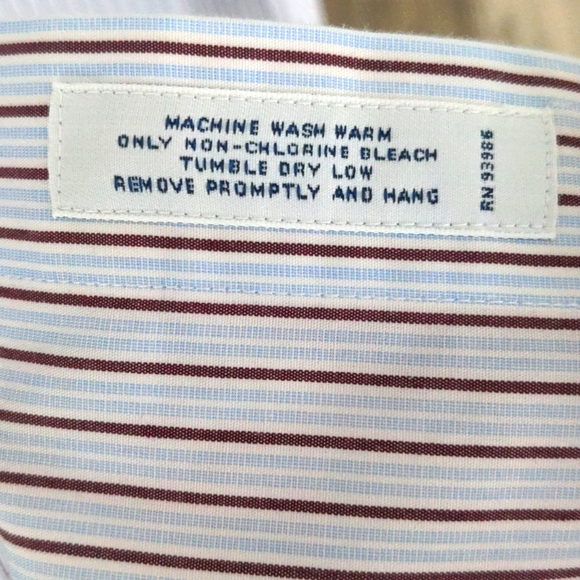 Brooks Brothers Dress Shirt, Large, Blue/brown/white pinstripe, button down - Picture 5 of 5